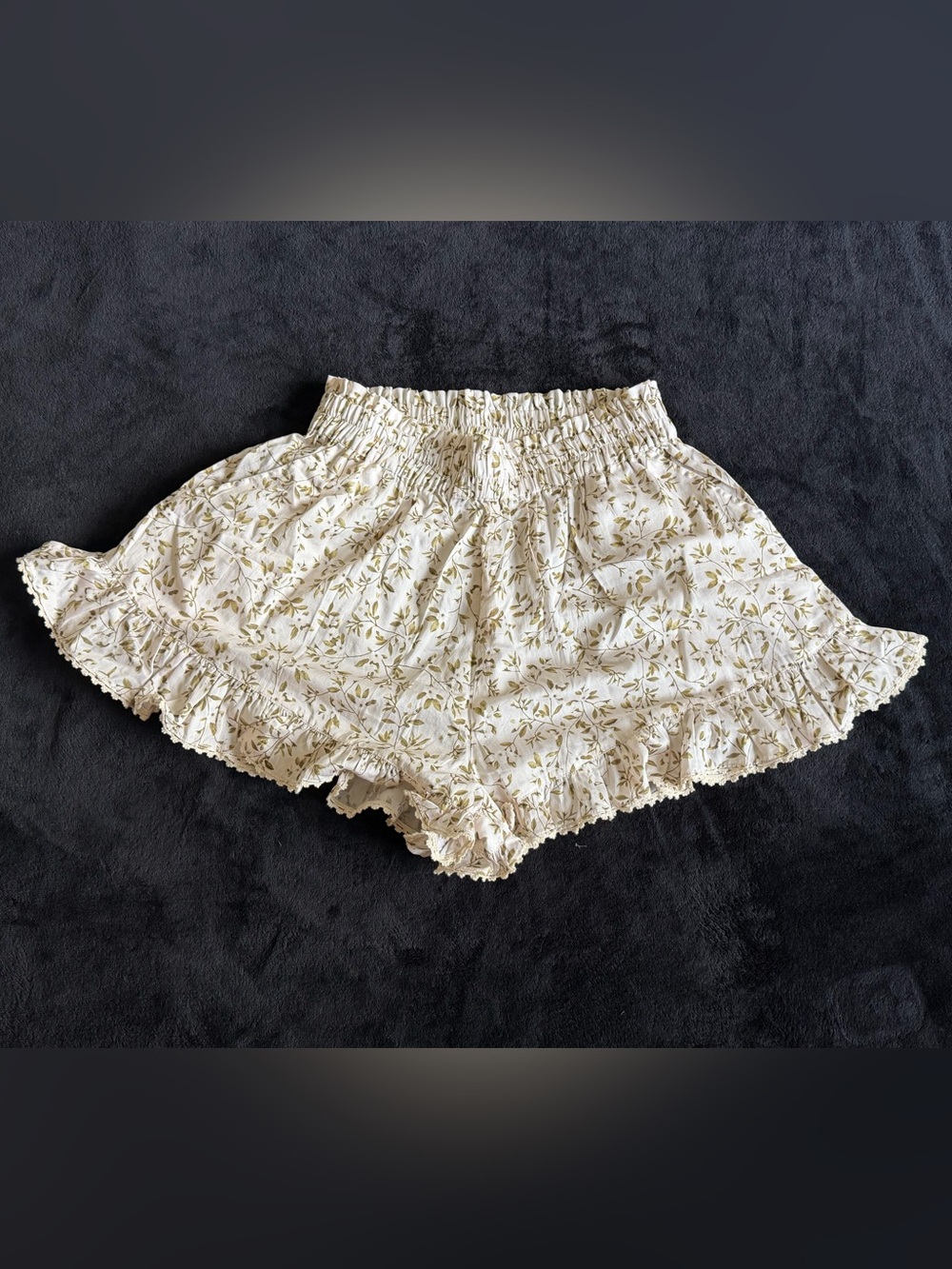 Morton Mac Greta Cotton Frilled Shorts Sicilian Bloom Print Ruffle - Size M